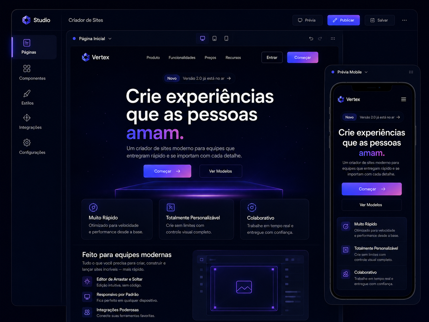 Mockup de site profissional